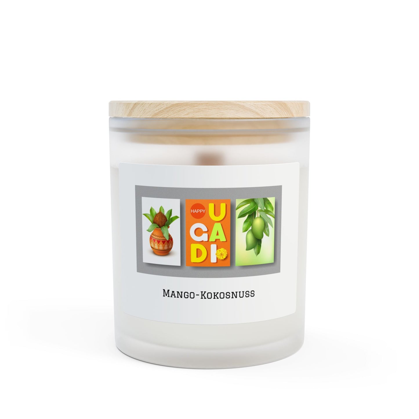 Mango-Kokosnuss Duftkerze im Milchglas