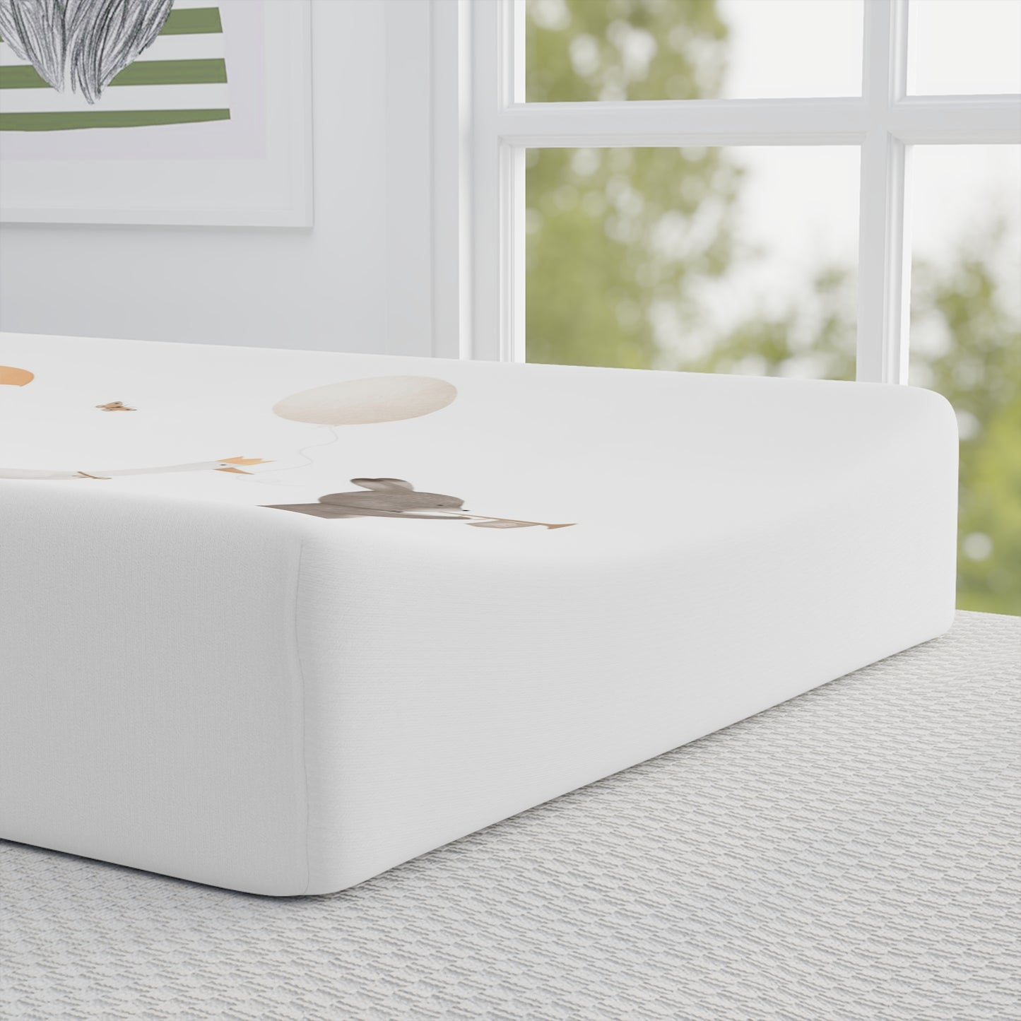 Niedliche Wickelunterlage mit Tiermotiv, Kinderzimmer Deko, geschlechtsneutrales Babyparty Geschenk, weiche Wickeltischwäsche