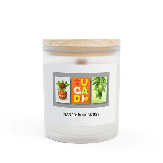 Mango-Kokosnuss Duftkerze im Milchglas