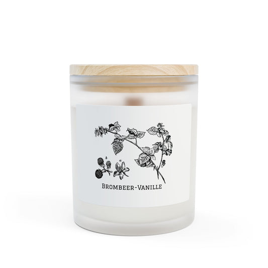 Brombeer-Vanille Duftkerze im Milchglas