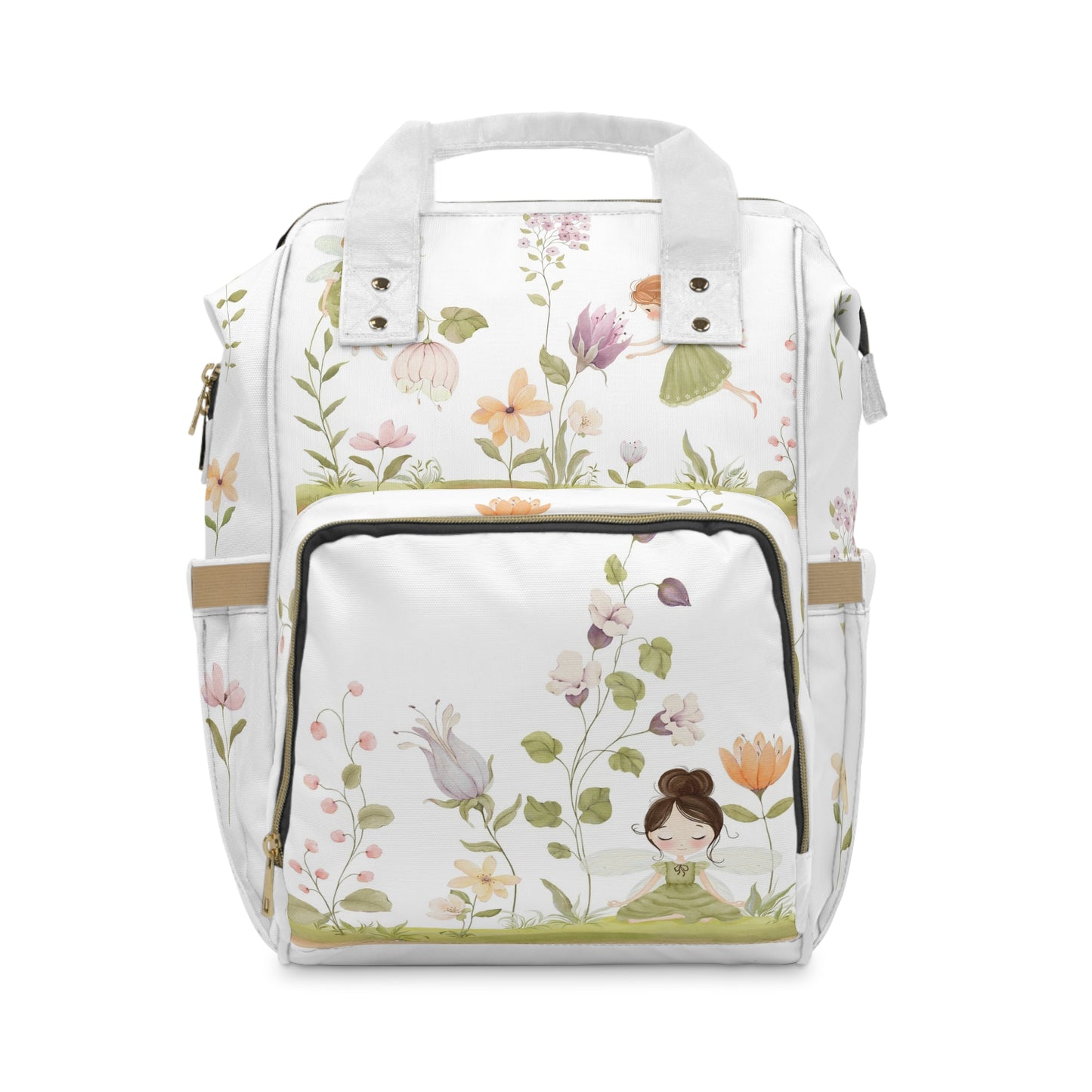 Geblümter multifunktionaler Windelrucksack. Stylische Babytasche, Mama-Geschenk, Babyparty-Geschenk, alltagstauglich, Trendige Wickeltasche